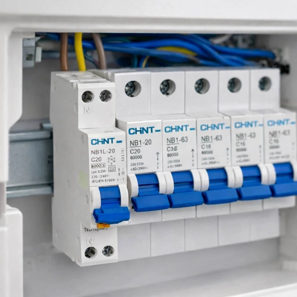 Interruttore magnetotermico differenziale 1p+n 30ma tipo a 6ka chint nb1l-20 slim *** ampere 16 ampere, confezione 1