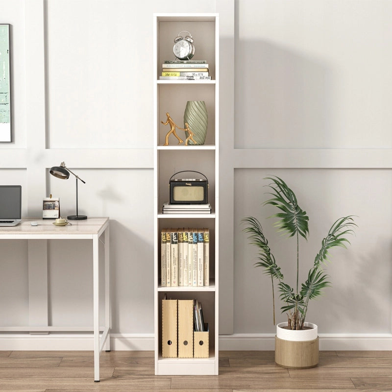 Alta libreria bianca per libri e raccoglitori, ufficio, salotto, loft, 182 cm