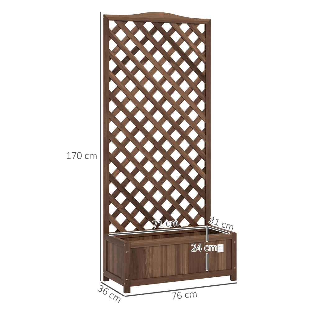 Fioriera con Griglia ¨C Minimal ¨C Marrone 76x36x170 cm