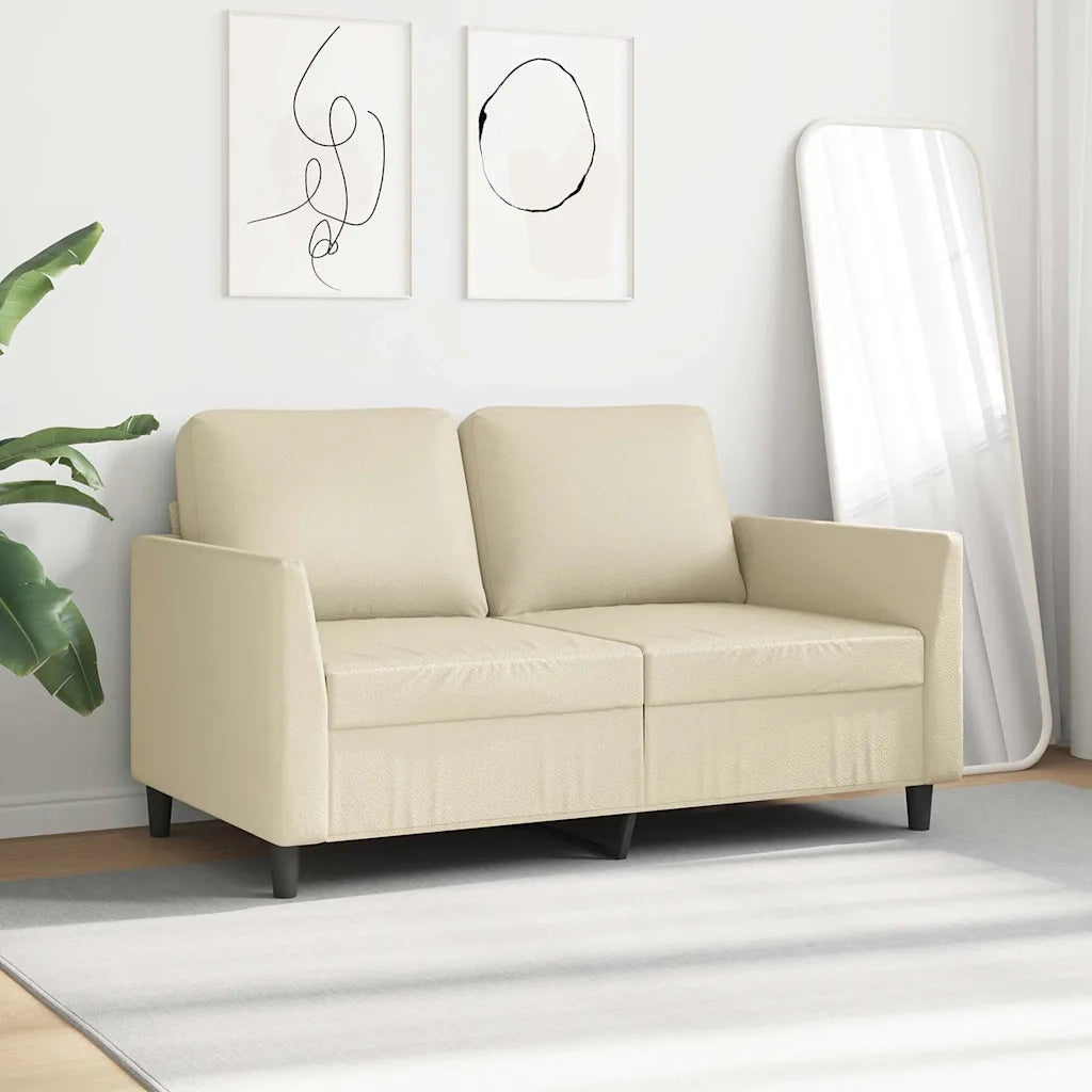 Divano a 2 Posti-Sofa 2 Posti Crema 120 cm in Similpelle 218555