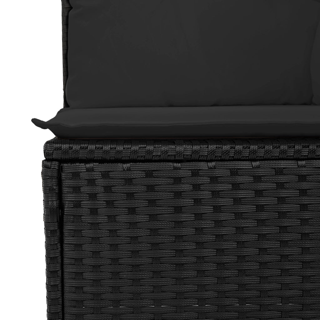 Set Divano da Giardino con cuscino 8 pcs Nero