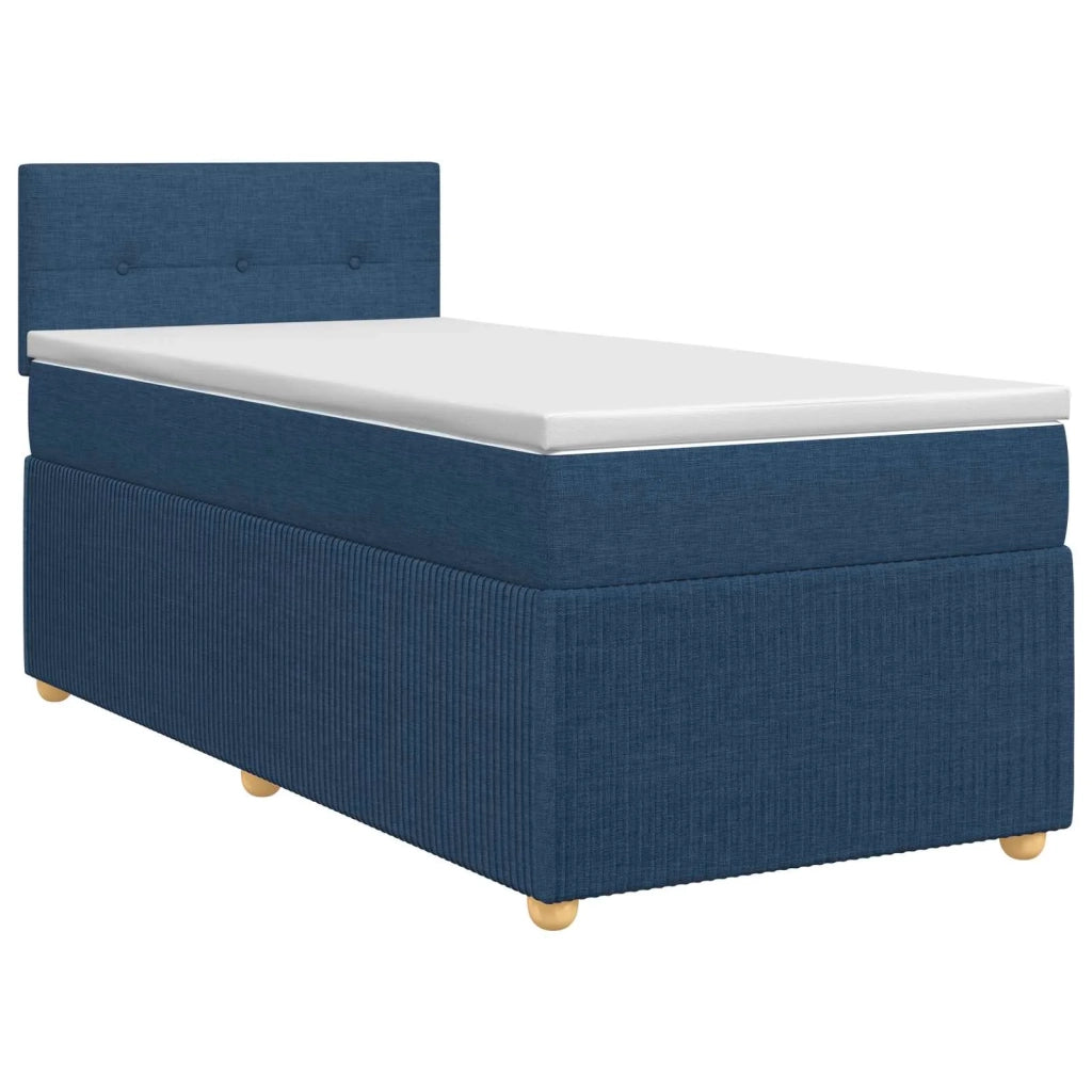 Letto box spring con materasso Blu 90 x 200 cm Tessuto 3451383