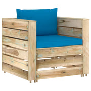 Set Salotto da Giardino 2 pz con Cuscini Legno Impregnato Verde 3074535