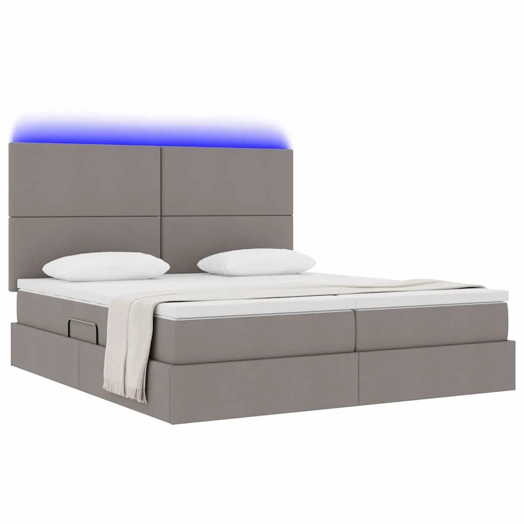 Letto con luci a strisce a LED Talpa 200 x 200 cm Tessuto