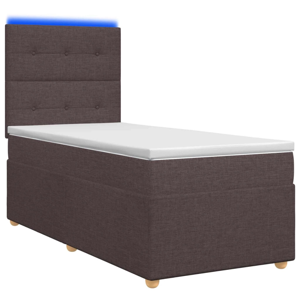 Letto box spring con materasso Marrone Scuro 80 x 200 cm 3455220