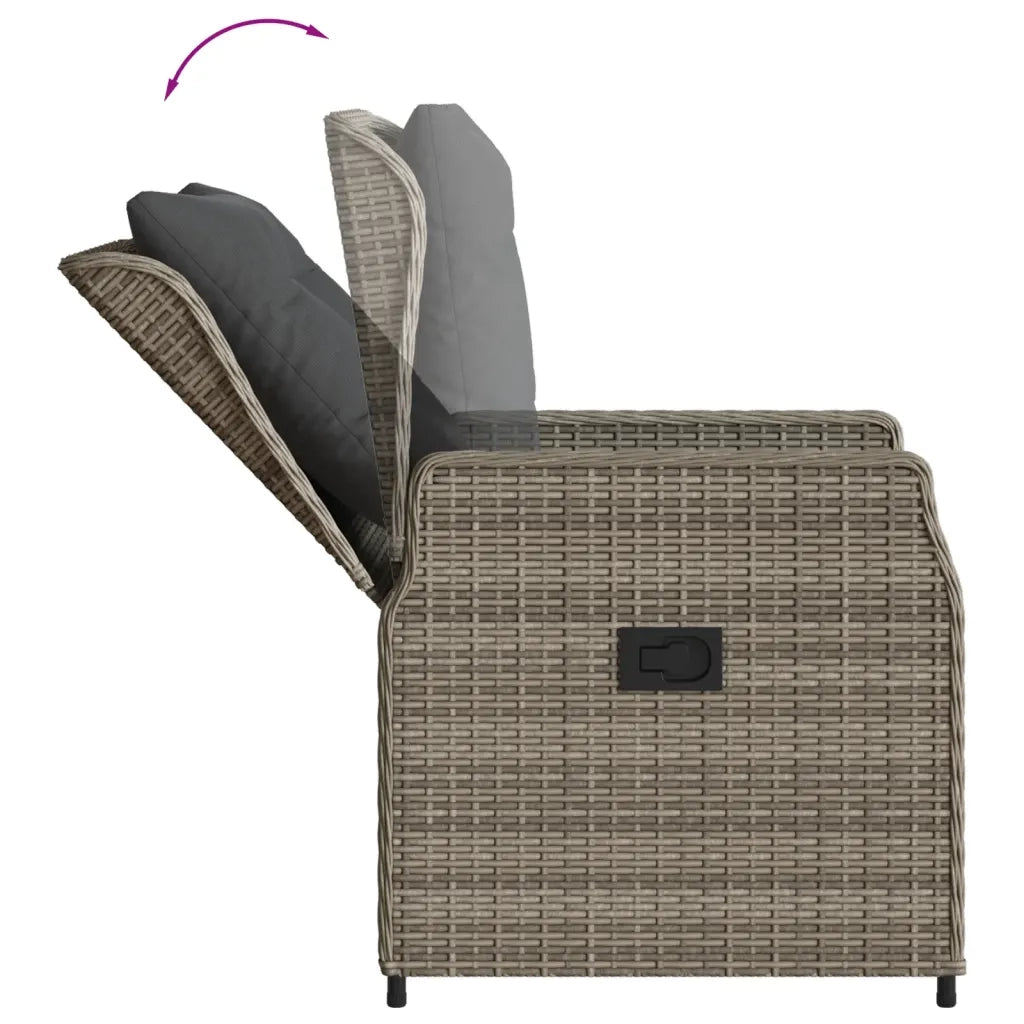 Set da Pranzo da Giardino 5 pz con Cuscini in Polyrattan Grigio 3262856