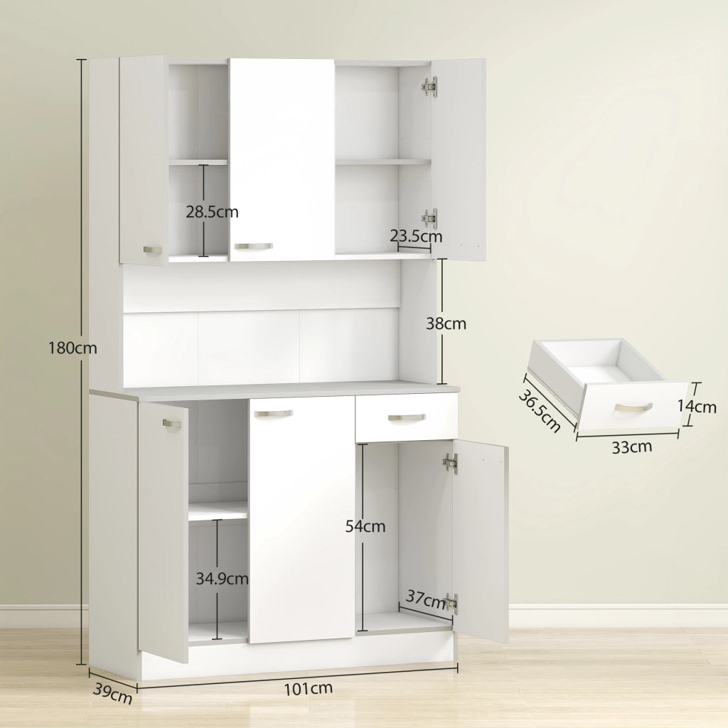 Armadio Bianco e Grigio con Cassetti e Ante ¨C Minimal ¨C 101x39x180 cm