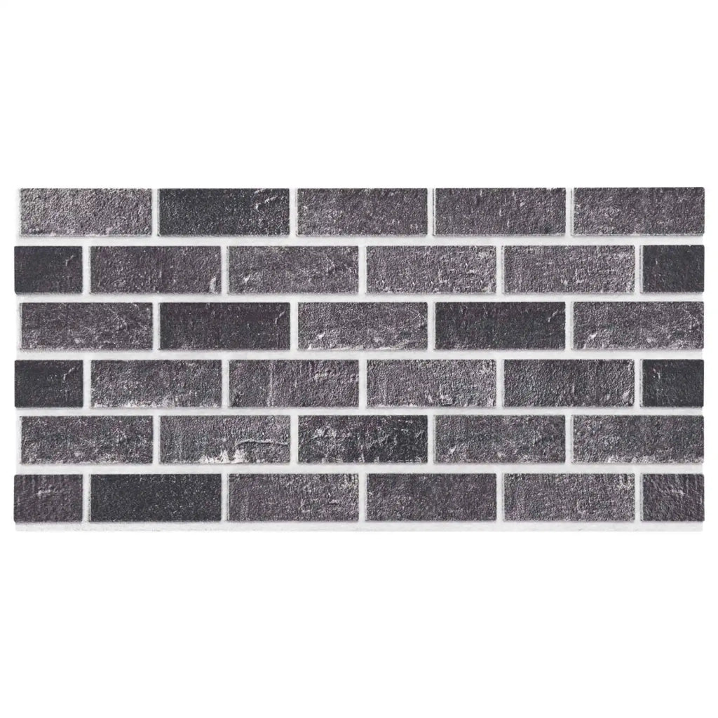 Pannelli da parete 10 pz 100 x 50 cm Nero e Grigio Schiuma EPS 42046093
