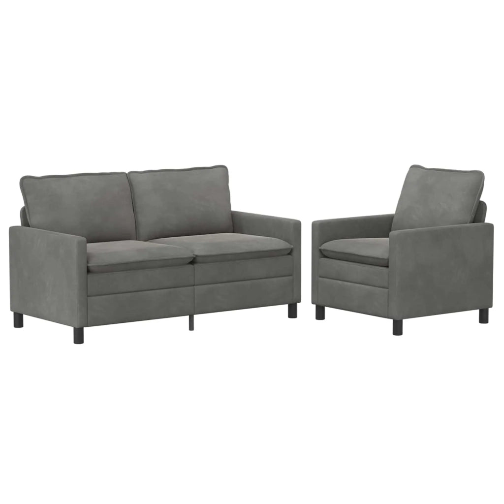 Set di divani 2 pcs Grigio Scuro Velluto 3417068