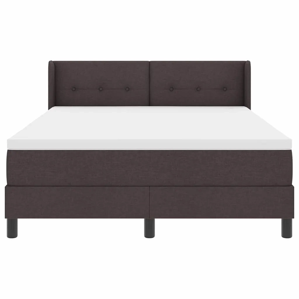 Letto a molle con testiera Marrone Scuro 200 x 140 cm Tessuto 3341107