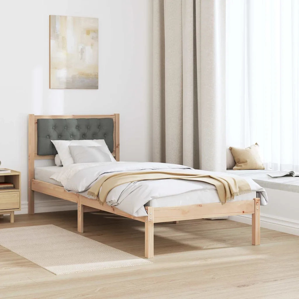 Struttura del letto Grigio scuro 90 x 200 cm Pino massello 878215