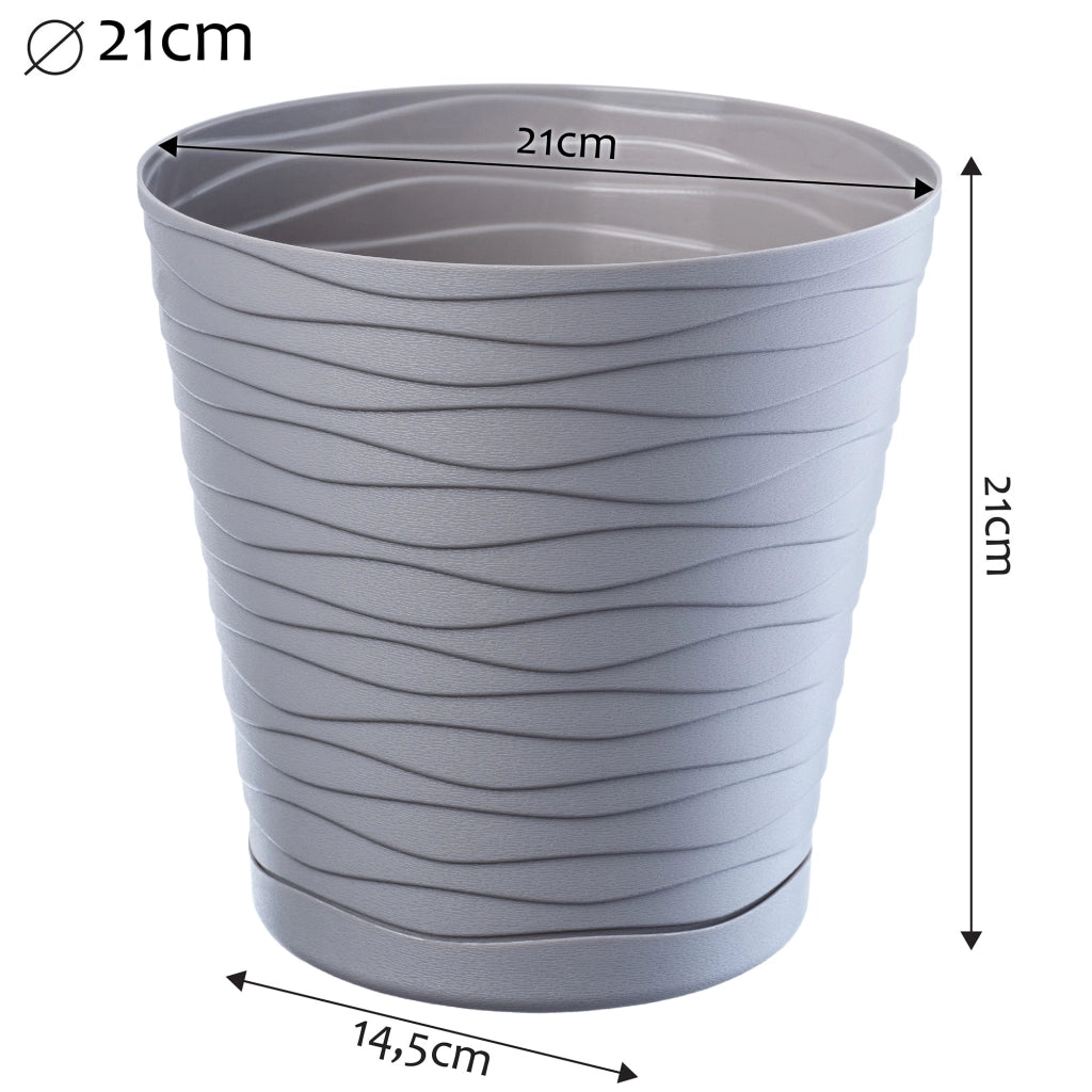 Vaso da fiori KADAX da 21 cm, con copertura in plastica e supporto.