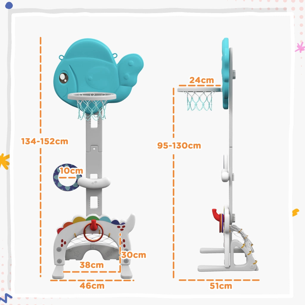Canestro da Basket per Bambini Regolabile con Pallone ¨C zephmum ¨C Multicolore