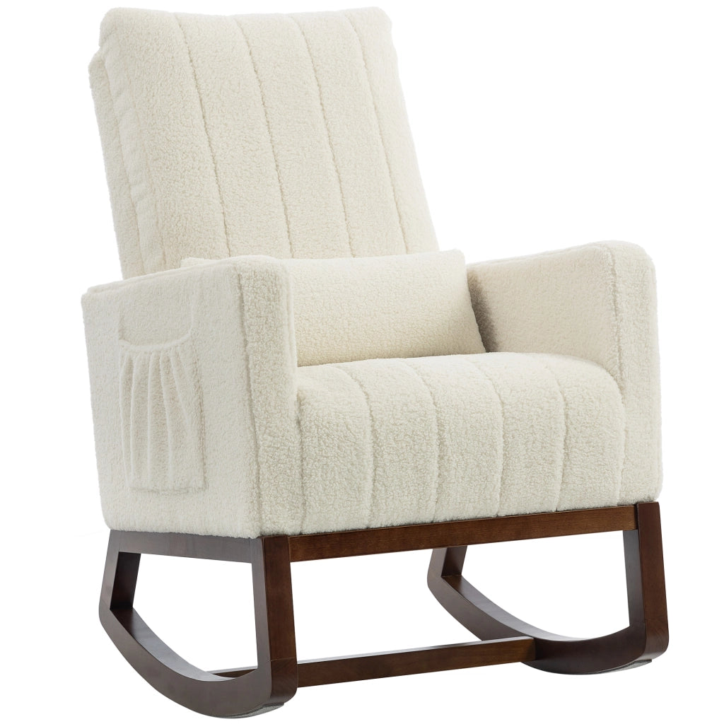 Poltrona a Dondolo Imbottita ¨C Minimal ¨C Crema
