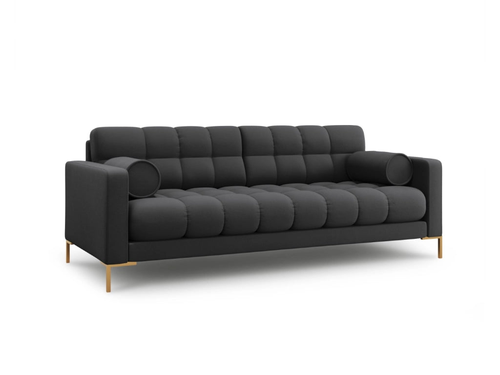 Cosmopolitan Design - Divano "Bali" 4 posti in tessuto strutturato grigio scuro 