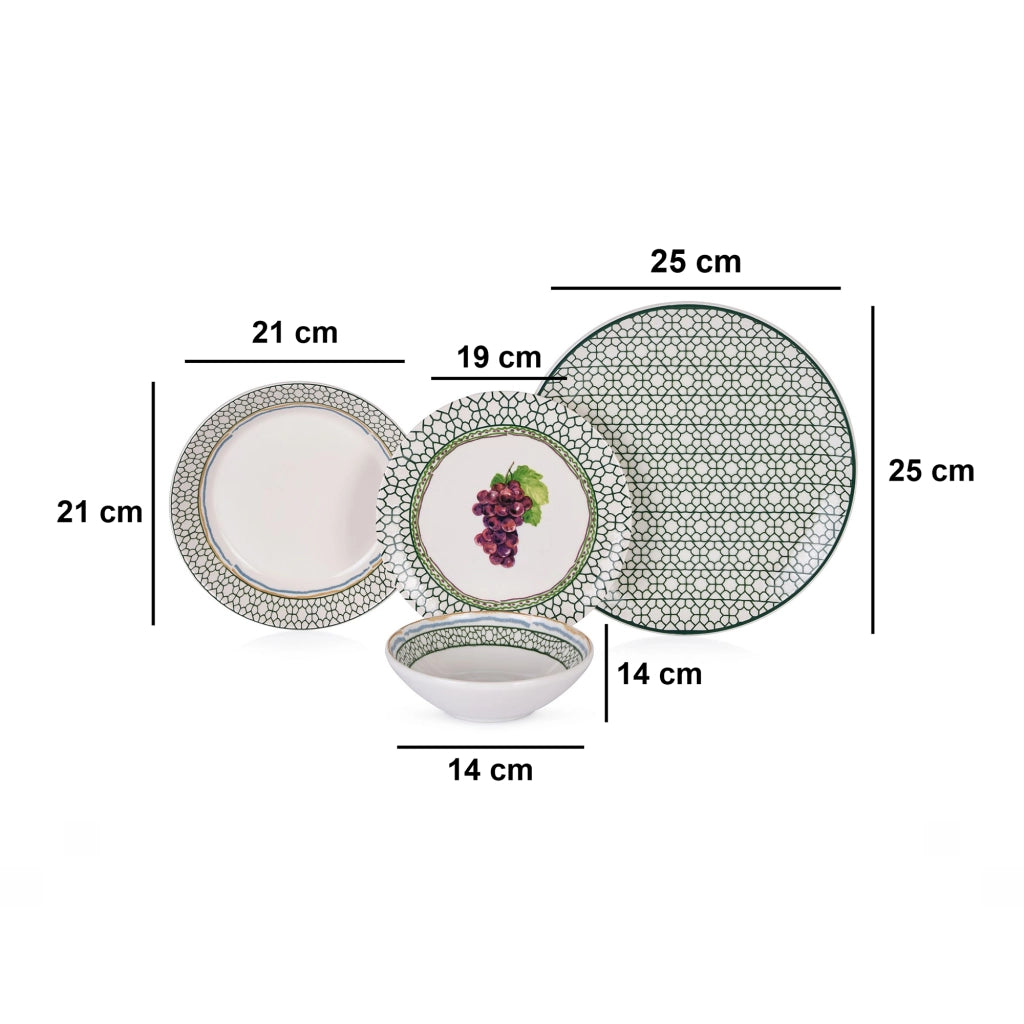 Nolinoba, Servizio Piatti set da 24, Multicolore