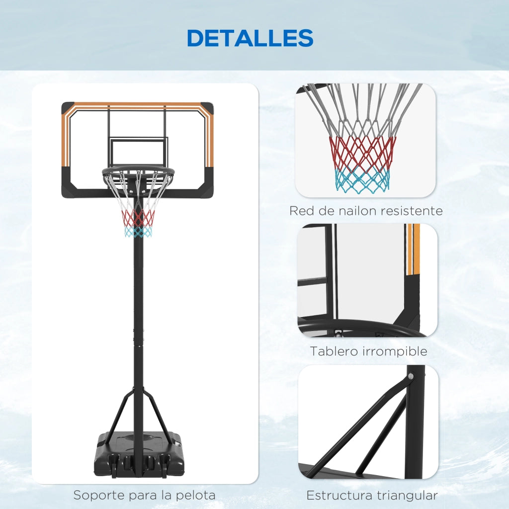 Canestro da Basket Regolabile 182-213 cm ¨C Minimal ¨C Nero