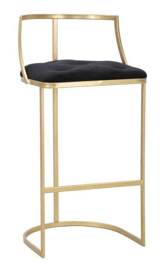 Sgabello Bar Istanbul Gold & Black - Sgabello con Velluto Imbottito e Struttura in Metallo, 45x45x90 cm - Stile Glam - Parent 940