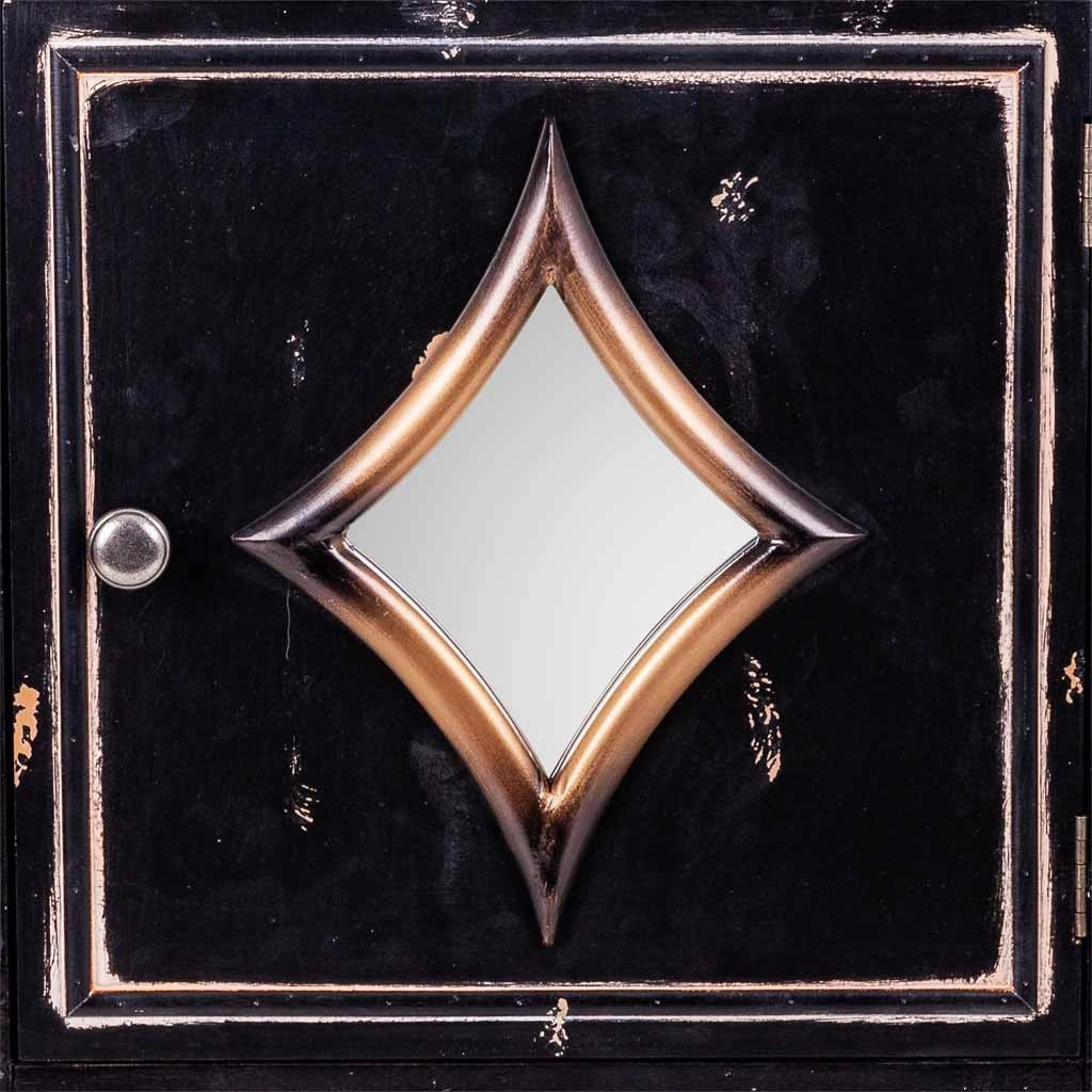 Comodino in legno nero 48x36x76