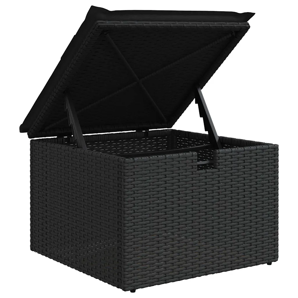 Set Divano da Giardino con cuscino 6 pcs Nero polyrattan 3359964