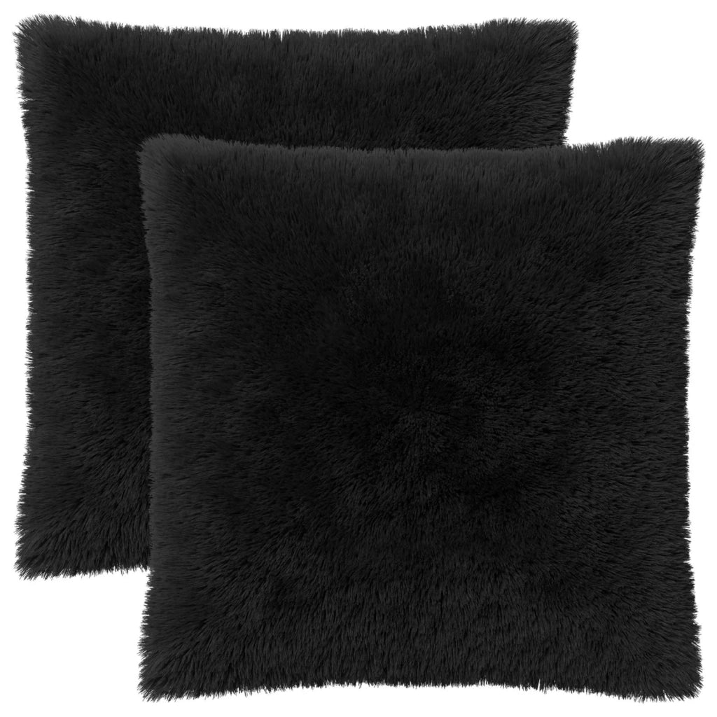 Cuscino con cuscino HEERLEN 2 pz Nero Fleece PV 928127