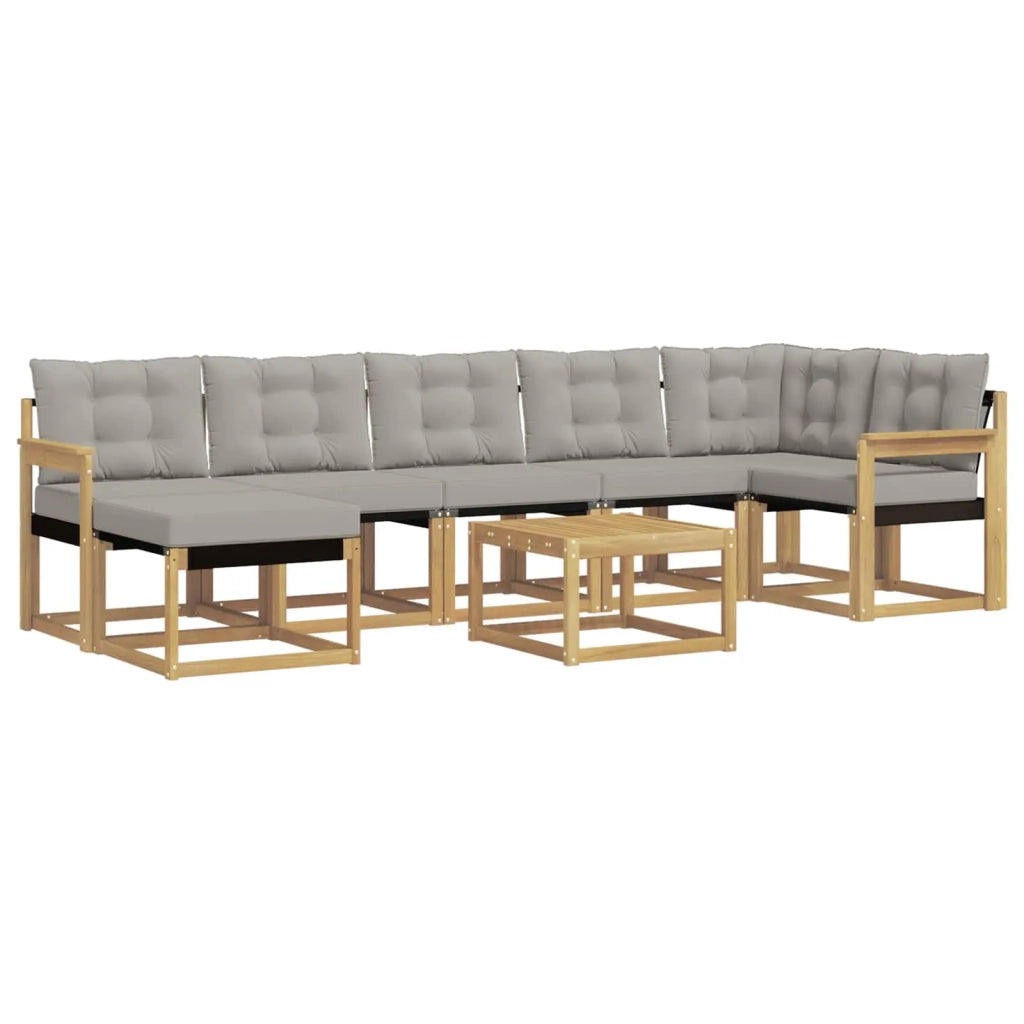 Set di divani da esterno 8 pcs Bianco e Grigio Chiaro 3389709