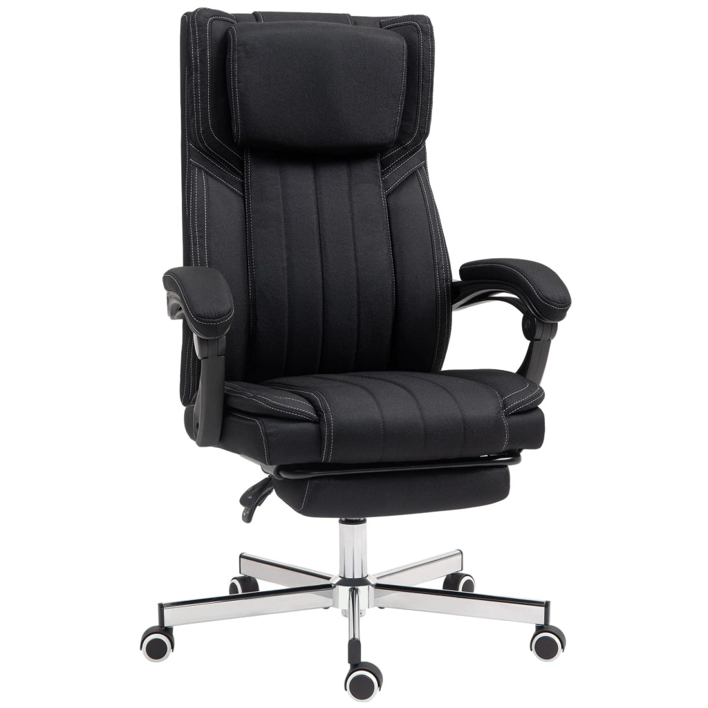 Sedia da ufficio girevole con schienale reclinabile e altezza regolabile ¨C zephmum ¨C 65x61x105-113 cm nero