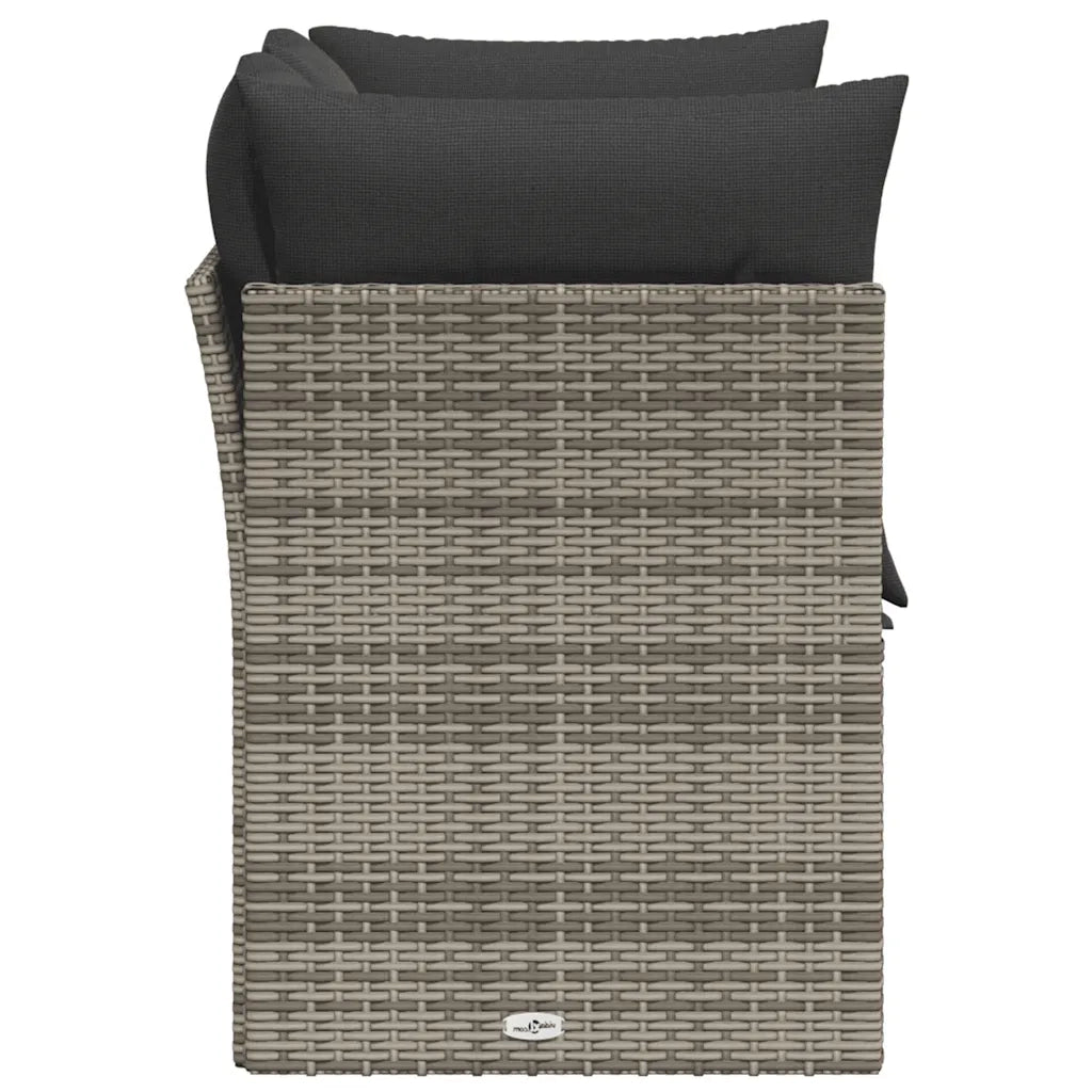 Divano da Giardino con Cuscini 2 Posti Grigio in Polyrattan 366114