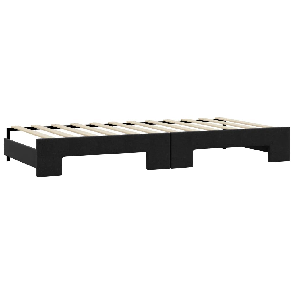 Divano Letto con Letto Estraibile Nero 100x200 cm in Tessuto 3197641
