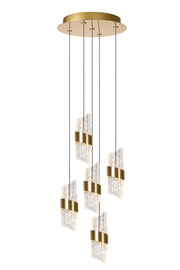 Lampada sospensione glamour vetro oro LED 7W Lucide