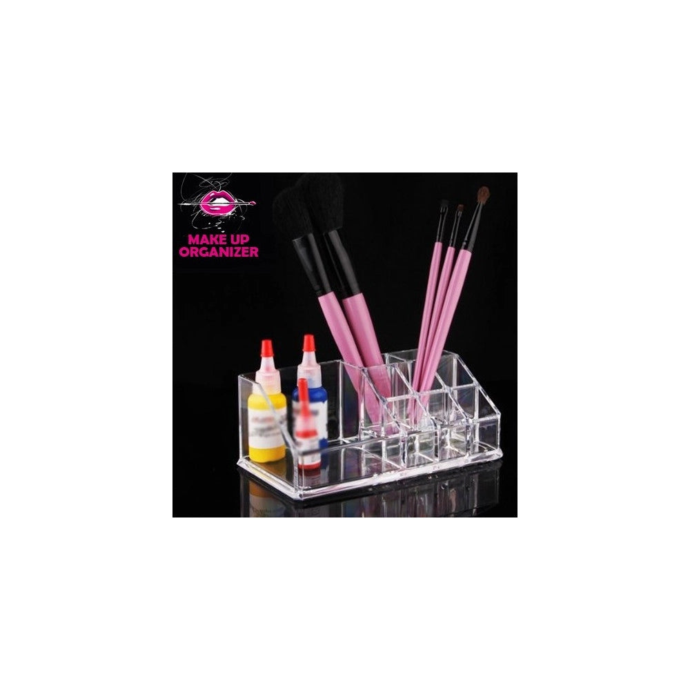 Trade Shop - Organizer Trucchi E Cosmetici 9 Scomparti Organizzatore In Acrilico Trasparente -