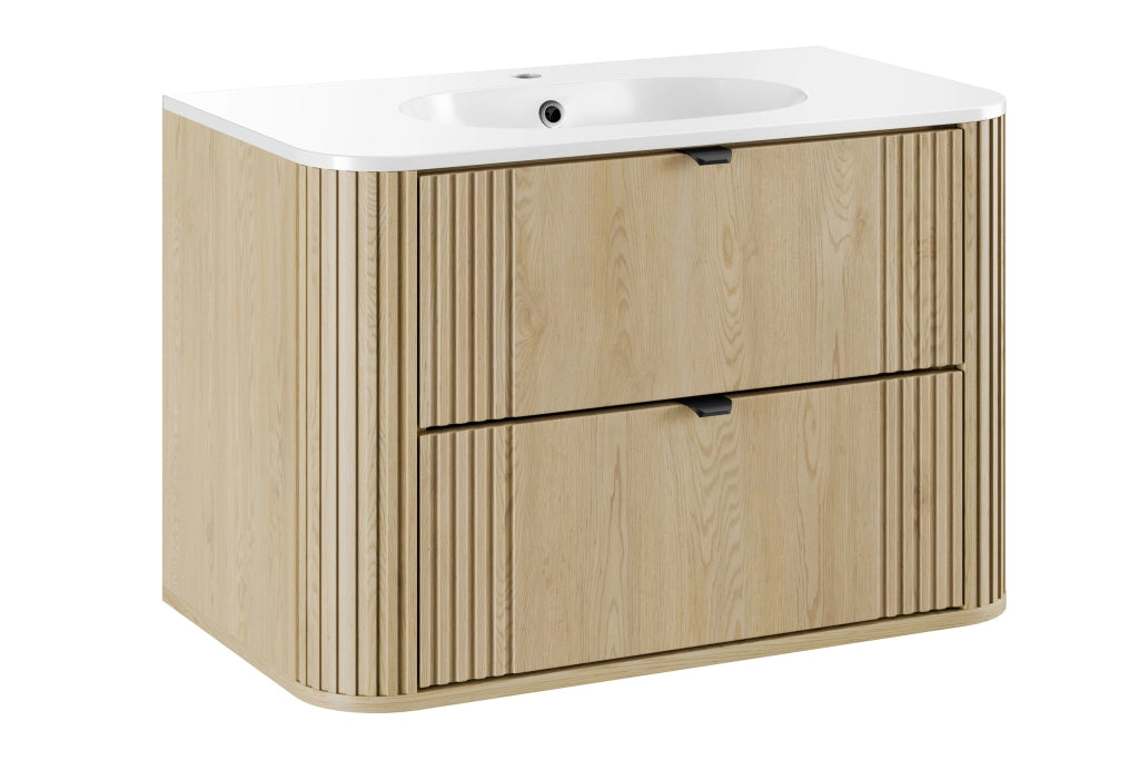 Set mobili bagno 80 cm con lavabo per mobile Pure Ovalia Cremona 80 cm