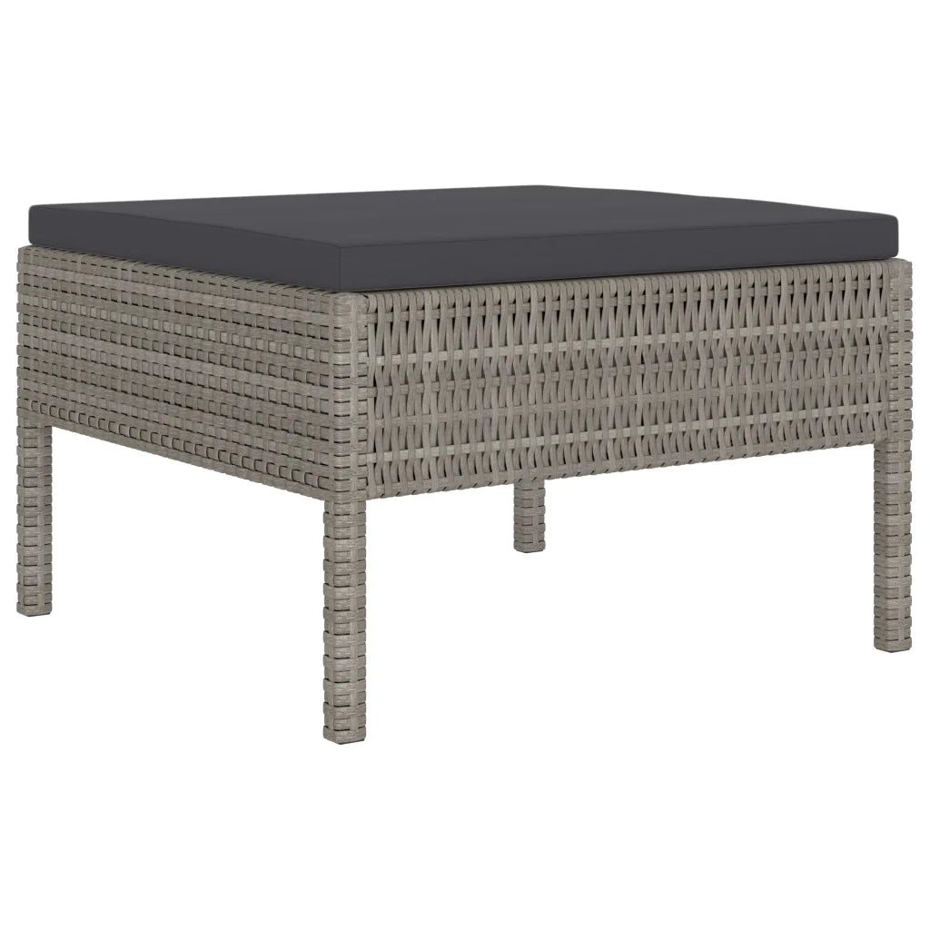 Set Divani da Giardino 10 pz con Cuscini in Polyrattan Grigio 3056976