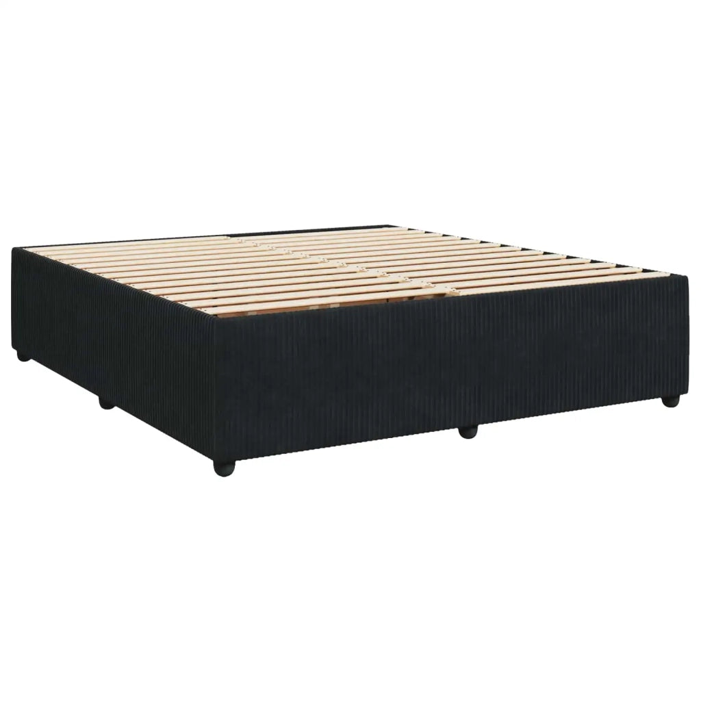 Letto box spring con materasso Nero 200 x 200 cm Velluto 3454675