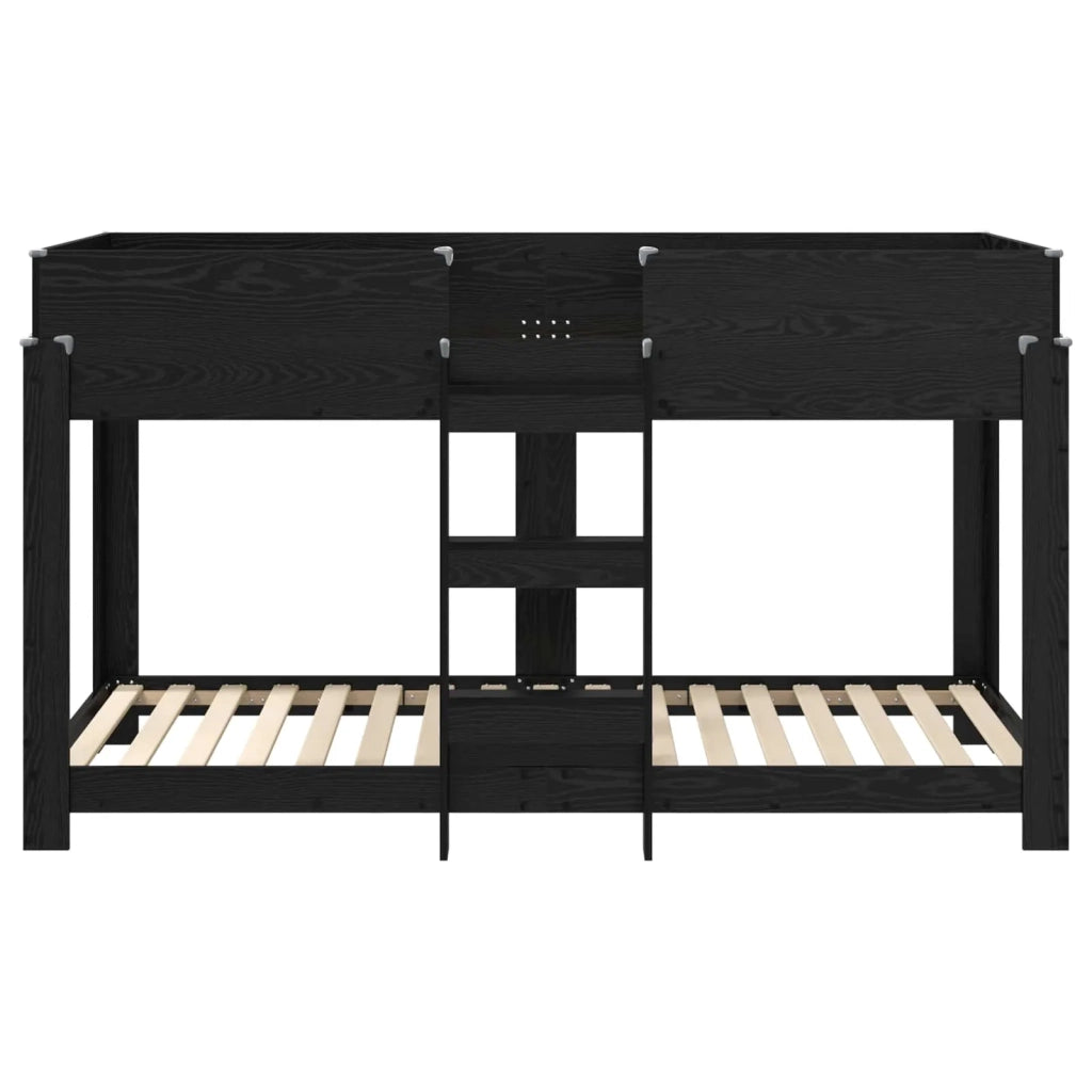 Letto a Castello per Bambini Rovere Nero 90 x 200 cm