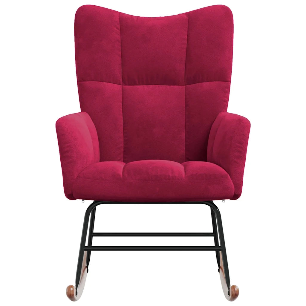 Sedia a Dondolo Rosso Vino in Velluto 328144