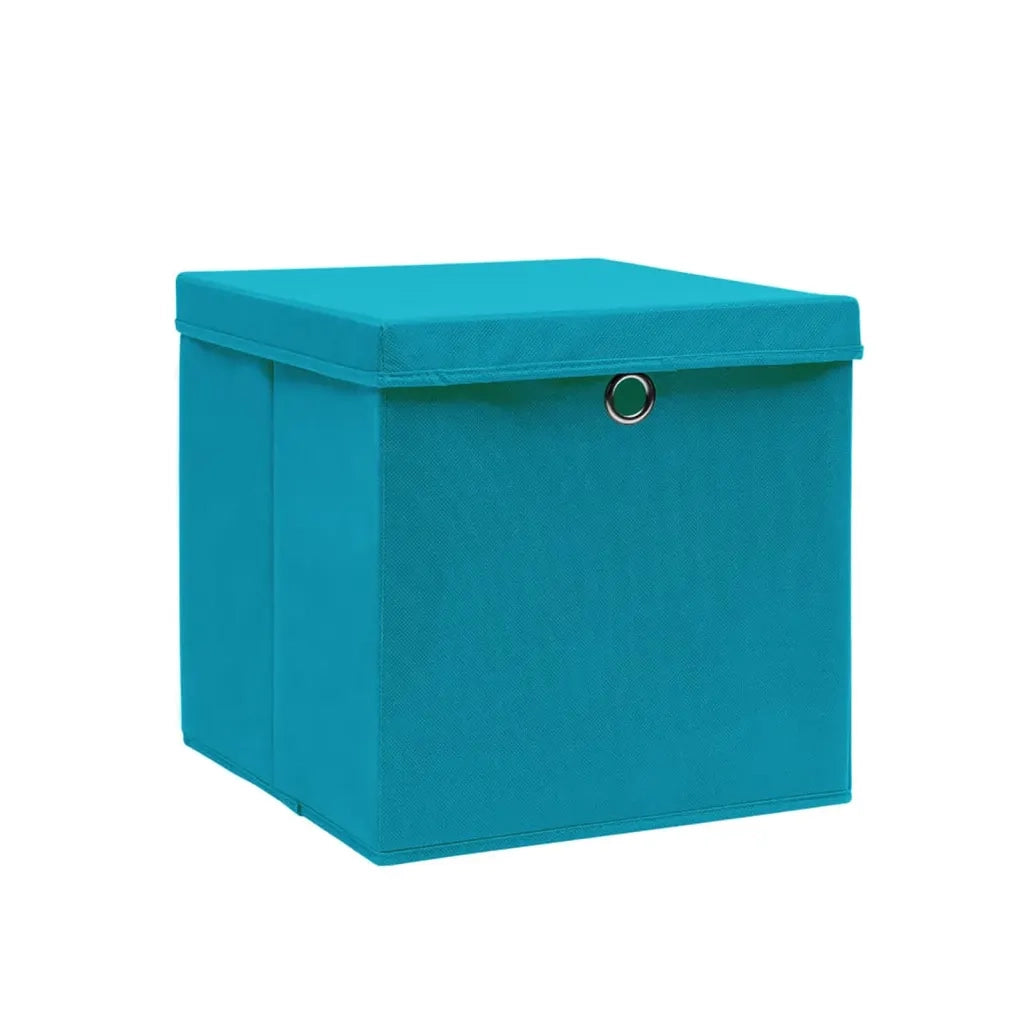 Contenitori con Coperchi 4 pz 28x28x28 cm Azzurro 325232