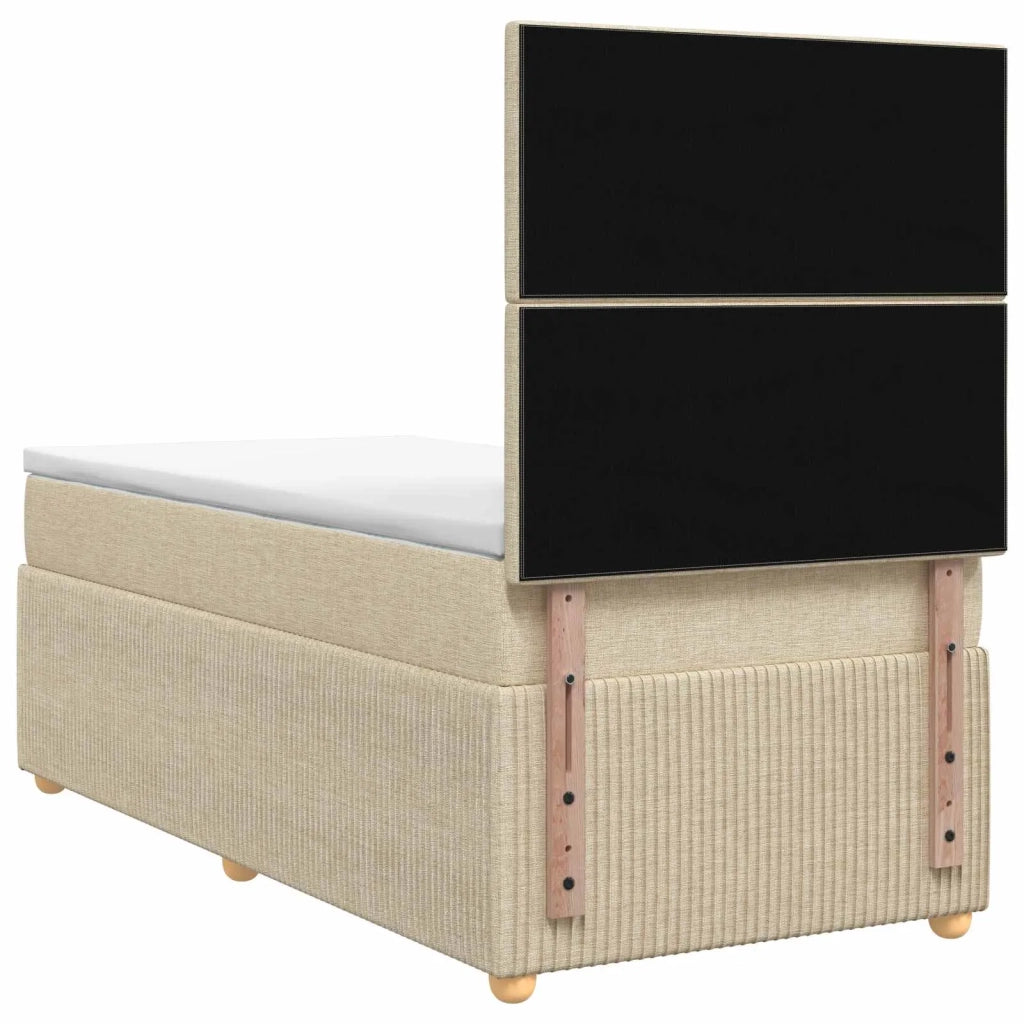 Letto box spring con materasso Crema 100 x 200 cm Tessuto 3454331