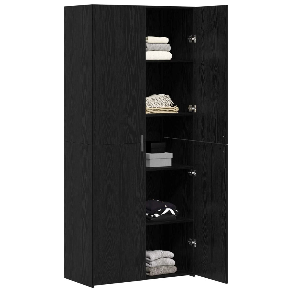Credenza 2 pcs Rovere Nero 80 x 42 x 185 cm 3365596
