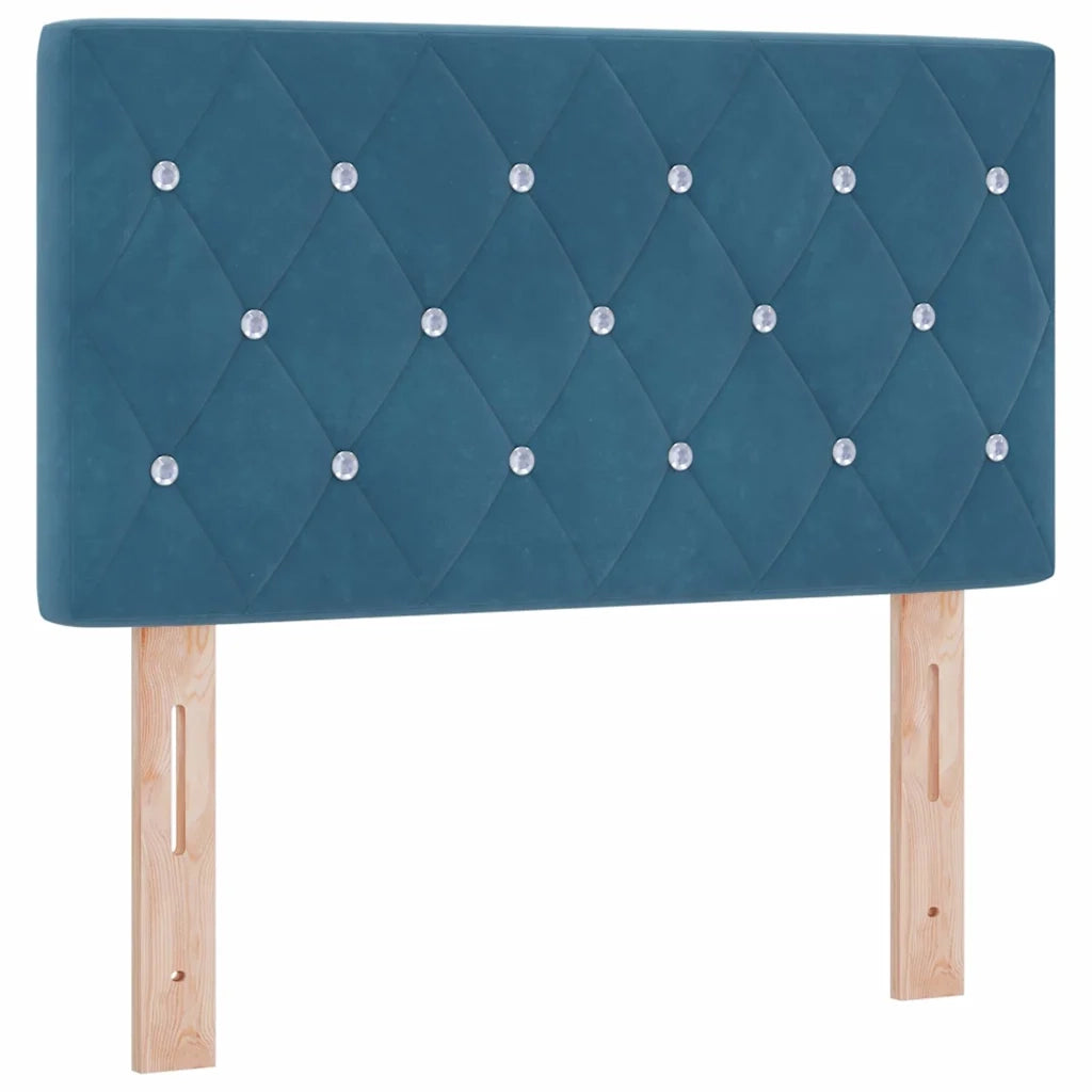 Letto a molle con materasso Blu Scuro 80 x 200 cm Velluto 3339072