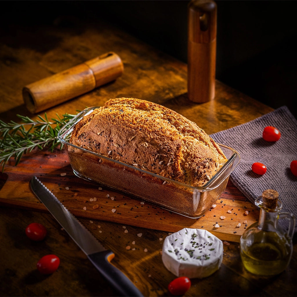 Teglia da forno in vetro KADAX da 28,5 cm, resistente al forno.