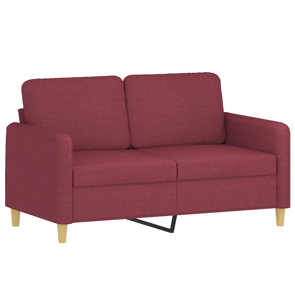 Set di Divani 3 pz con Cuscini Rosso Vino in Tessuto 3202132