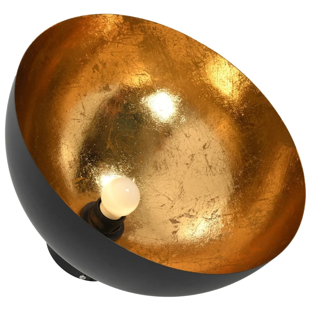 Lampadari 2 pz Nero e Oro Semi-Sferici E27 50873