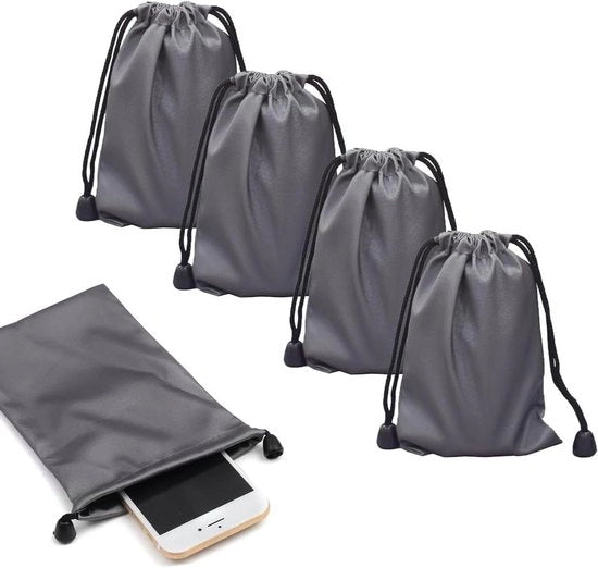 Set di 4 sacchetti microfibra impermeabili per telefoni cellulari e fotocamere