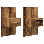 Set di 2 Comodini | Armadio da Notte | Mobiletto da notte Legno vecchio 50 x 32,5 x 80cm