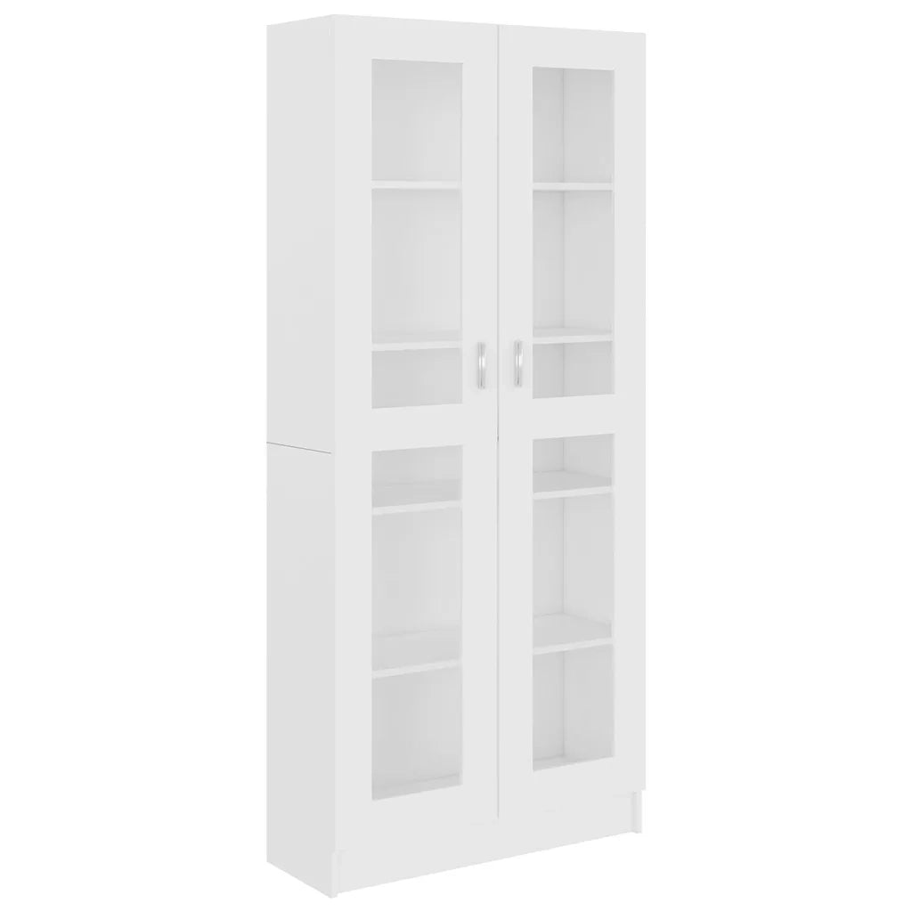 Armadietto Vetrina Bianco 82,5x30,5x185 cm Legno Multistrato