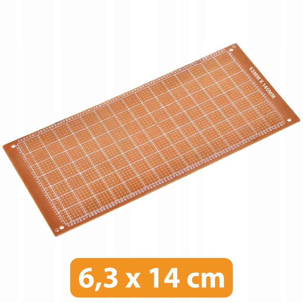 Piastra Prototipale Universale Monofaccia 63x140 mm – Fori 2,54 mm, Montaggio THT | Elettronica Prototipazione
