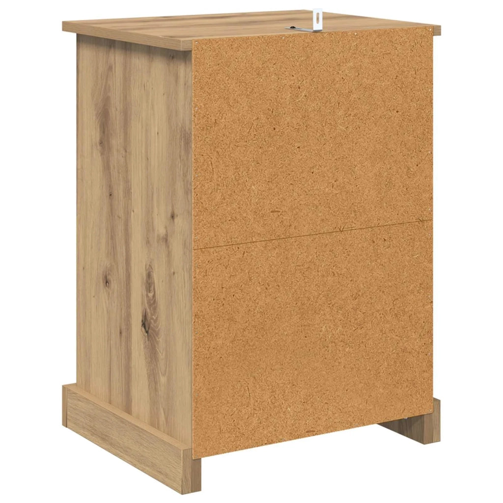 Set di 2 Comodini | Armadio da Notte | Mobiletto da notte Rovere artigianale 36 x 43 x 60 cm