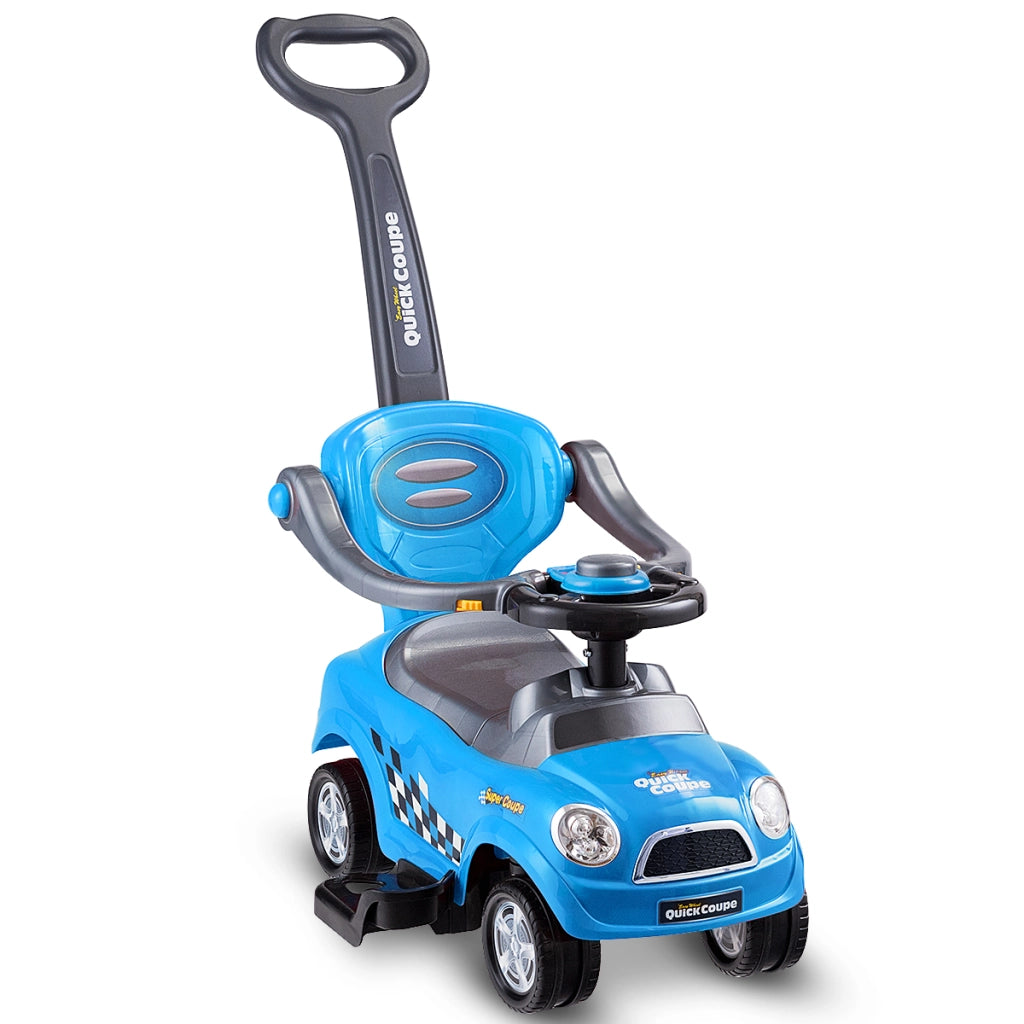 Macchinina giocattolo con guardrail staccabili e maniglia clacson, Auto scorrevole per bambini Blu