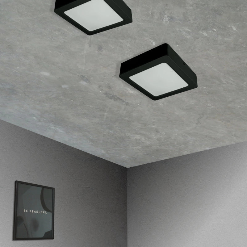 Plafoniera LED bagno 18W 2in1 quadrata nera IP54 DPM